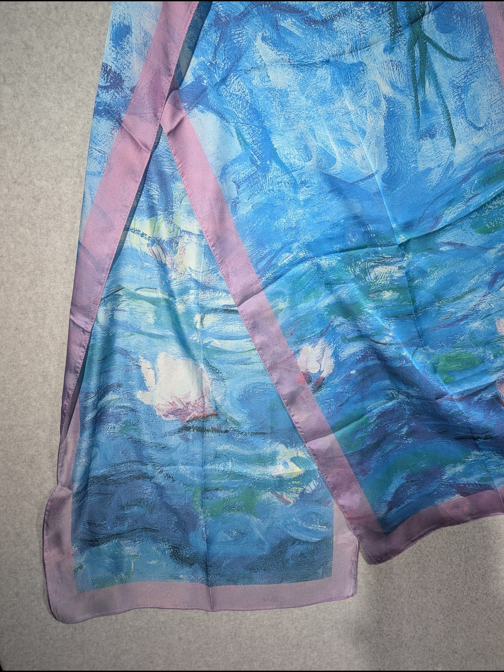 Rain Caper Monet Nymphéas Long Sheer Lightweight Scarf Silky Feel Polyester NWT - Picture 6 of 6